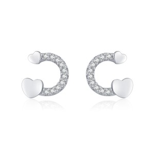 Zirconia Heart U Shape Stud Earring 40200307 Zirconia Heart U Shape Stud Earring 40200307
