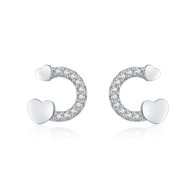 Zirconia Heart U Shape Stud Earring 40200307 Zirconia Heart U Shape Stud Earring 40200307