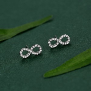 Full Zirconia Infinity Stud Earring 40200308