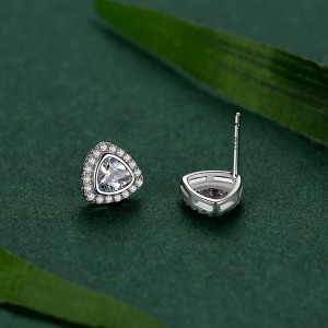 Sparkle Triangle Zirconia Stud Earring 40200311