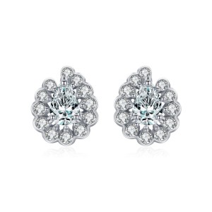 Geometric Waterdrop Zirconia Stud Earring 40200313 Geometric Waterdrop Zirconia Stud Earring 40200313