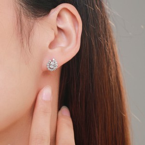 Geometric Waterdrop Zirconia Stud Earring 40200313 Geometric Waterdrop Zirconia Stud Earring 40200313