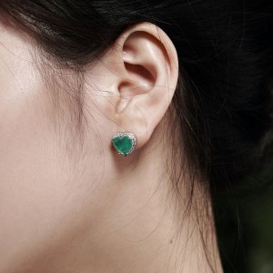 Vintage Heart Zirconia Wedding Stud Earring 40200318 Vintage Heart Zirconia Wedding Stud Earring 40200318