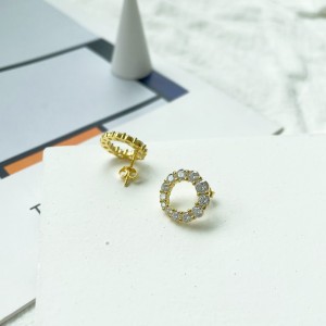 Shiny Zirconia Circle Stud Earring 40200327