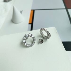 Shiny Zirconia Circle Stud Earring 40200327
