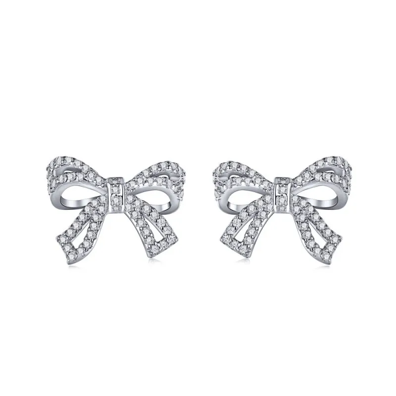Elegant Zirconia bowknot Stud Earring 40200344