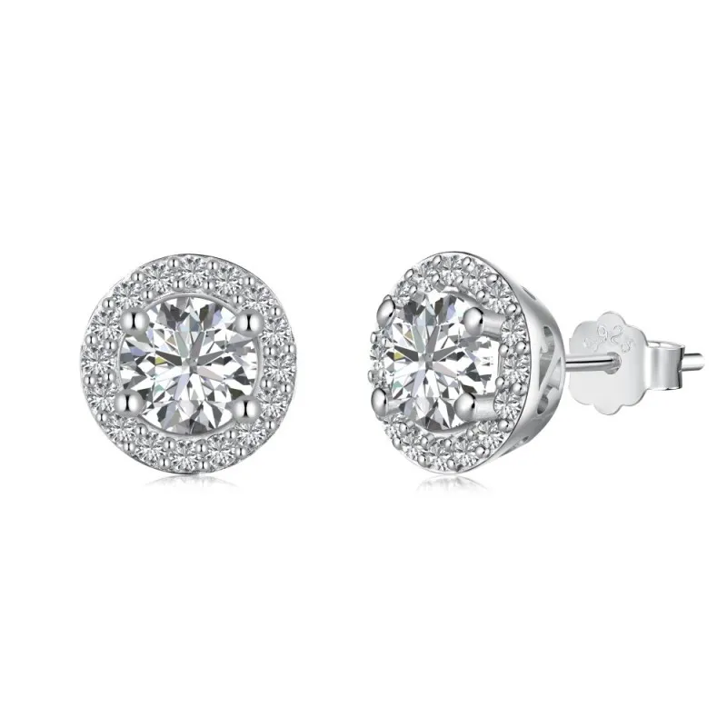 Classical Round Zirconia Party Stud Earrings 40200371