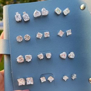 Minimalism 8A Asscher Cut Zirconia Stud Earrings 40200374 Minimalism 8A Asscher Cut Zirconia Stud Earrings 40200374