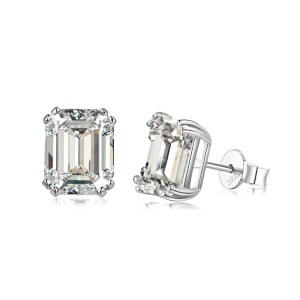 Minimalism 8A Asscher Cut Zirconia Stud Earrings 40200374 Minimalism 8A Asscher Cut Zirconia Stud Earrings 40200374
