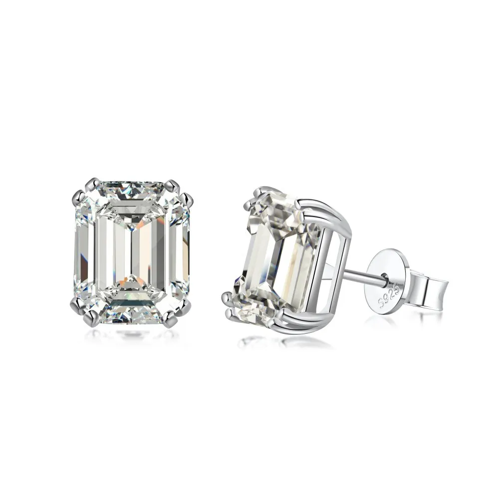 Minimalism 8A Asscher Cut Zirconia Stud Earrings 40200374 Minimalism 8A Asscher Cut Zirconia Stud Earrings 40200374