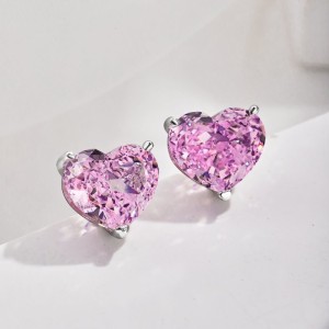Sparkle 8A Heart Zirconia Wedding Party Stud Earrings 40200378