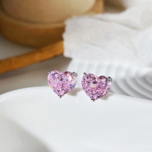 Sparkle 8A Heart Zirconia Wedding Party Stud Earrings 40200378