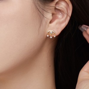 Vintage Evil Eye Zirconia Tassel Stud Earrings 40200379 Vintage Evil Eye Zirconia Tassel Stud Earrings 40200379