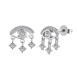 Vintage Evil Eye Zirconia Tassel Stud Earrings 40200379 Vintage Evil Eye Zirconia Tassel Stud Earrings 40200379