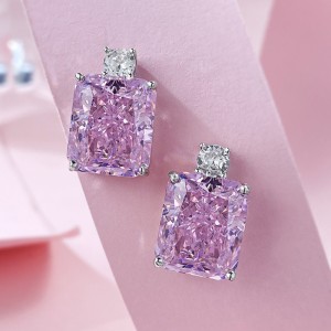 8A Rectangle Zirconia Party Stud Earring 40200395 8A Rectangle Zirconia Party Stud Earring 40200395