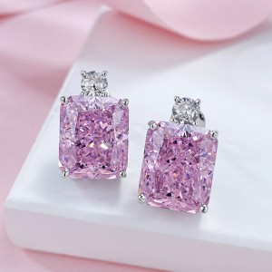 8A Rectangle Zirconia Party Stud Earring 40200395 8A Rectangle Zirconia Party Stud Earring 40200395