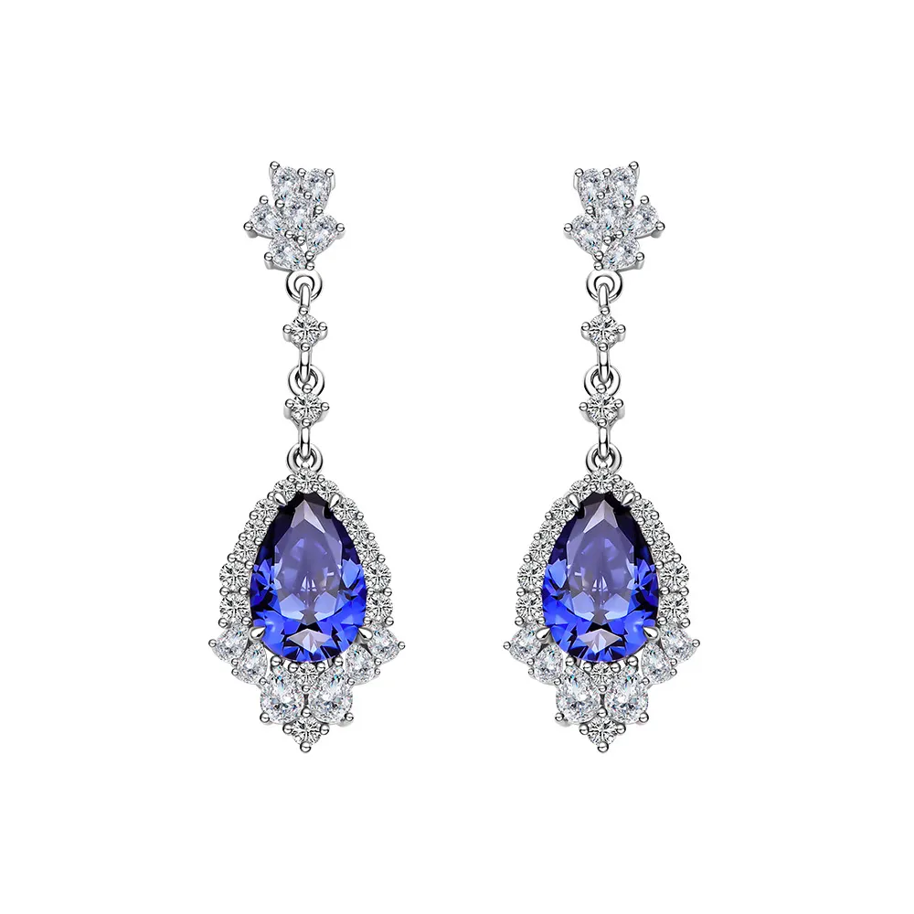 8A Tanzanite Blue Waterdrop Zirconia Party Stud Earring 40200396 8A Tanzanite Blue Waterdrop Zirconia Party Stud Earring 40200396