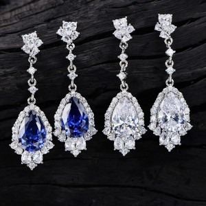 8A Tanzanite Blue Waterdrop Zirconia Party Stud Earring 40200396 8A Tanzanite Blue Waterdrop Zirconia Party Stud Earring 40200396