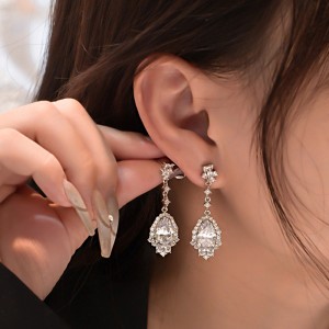 8A Tanzanite Blue Waterdrop Zirconia Party Stud Earring 40200396 8A Tanzanite Blue Waterdrop Zirconia Party Stud Earring 40200396