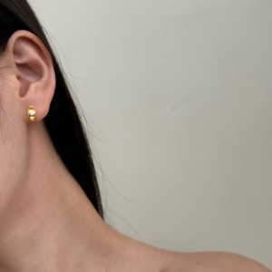 Frosted Beans Zirconia Stud Earring 40200416 Frosted Beans Zirconia Stud Earring 40200416