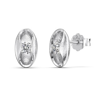 Frosted Beans Zirconia Stud Earring 40200416 Frosted Beans Zirconia Stud Earring 40200416