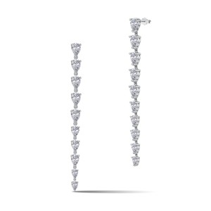 Waterdrop Zirconia Tassel Party Stud Earring 40200419