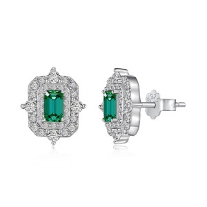 Vintage Emerald Zirconia Stud Earring 40200424