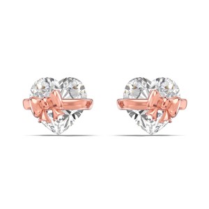 Bow Heart Zirconia Stud Earring 40200427