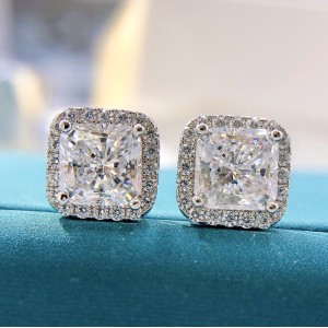 8A Square Zirconia Stud Earring 40200429