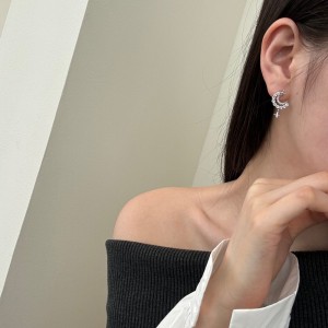 Star Moon Zirconia Stud Earring 40200438 Star Moon Zirconia Stud Earring 40200438