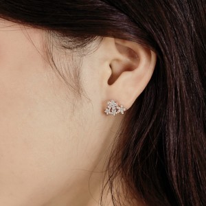 Cluster Flowers Zirconia Stud Earring 40200439