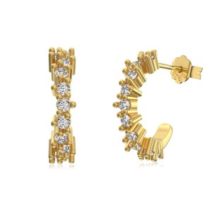 C Shape Zirconia Stud Earring 40200441 C Shape Zirconia Stud Earring 40200441