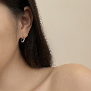 C Shape Zirconia Stud Earring 40200441 C Shape Zirconia Stud Earring 40200441