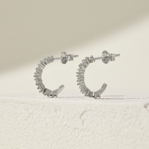 C Shape Zirconia Stud Earring 40200441 C Shape Zirconia Stud Earring 40200441