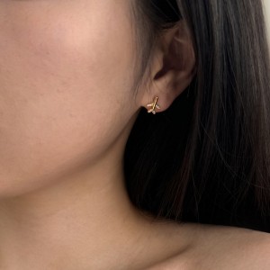 Zirconia Plane Stud Earring 40200444