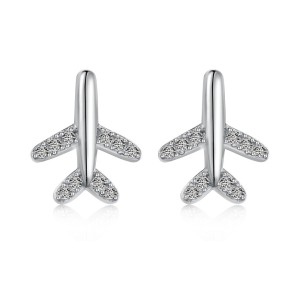 Zirconia Plane Stud Earring 40200444