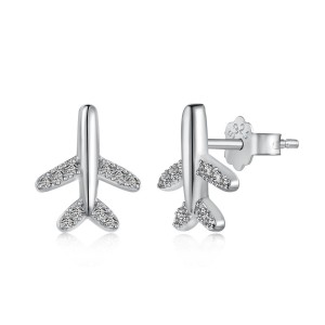 Zirconia Plane Stud Earring 40200444