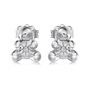 Lovely Bear Zirconia Stud Earring 40200446