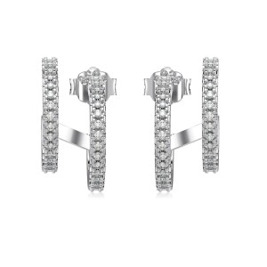Two Rows Zirconia Stud Earring 40200447 Two Rows Zirconia Stud Earring 40200447