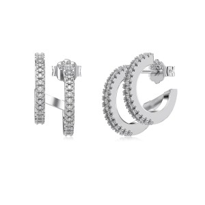 Two Rows Zirconia Stud Earring 40200447 Two Rows Zirconia Stud Earring 40200447