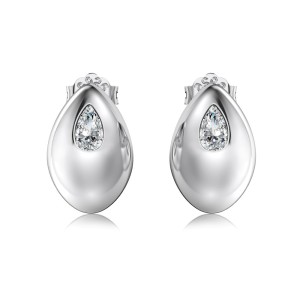 Bean Waterdrop Zirconia Stud Earring 40200505