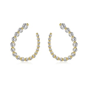 U Shape Zirconia Geometric Stud Earring 40200508