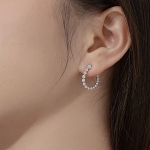U Shape Zirconia Geometric Stud Earring 40200508