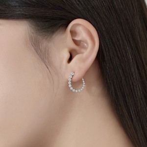 U Shape Zirconia Geometric Stud Earring 40200508