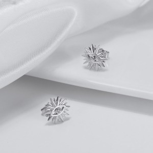 925 Sterling Silver Spiky Evil Eye Stud Earring 40200518