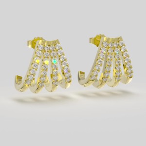 925 Sterling Silver Zirconia Claws Stud Earring 40200519