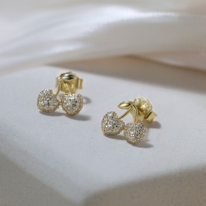 S925 Sweet Zirconia Cherry Stud Earring 40200527