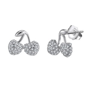 S925 Sweet Zirconia Cherry Stud Earring 40200527