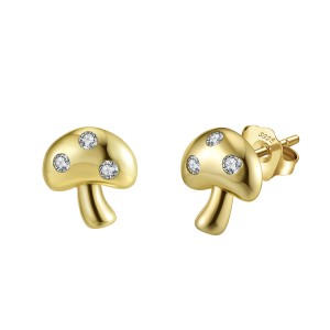 S925 Zirconia Mushroom Stud Earrings 40200528