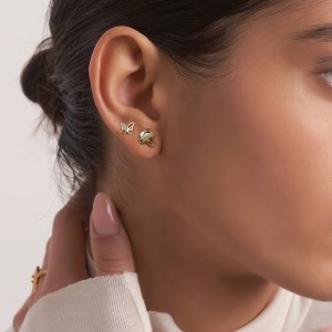 S925 Zirconia Mushroom Stud Earrings 40200528